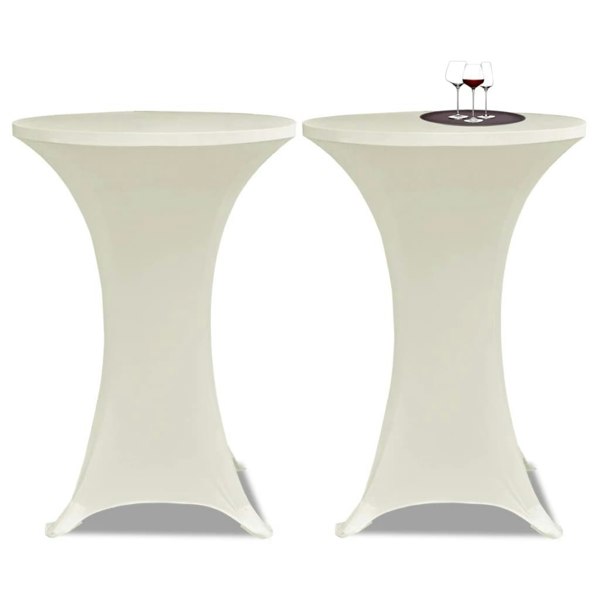 Berkfield Standing Table Cover �_�”�_70cm Cream Stretch 2 pcs