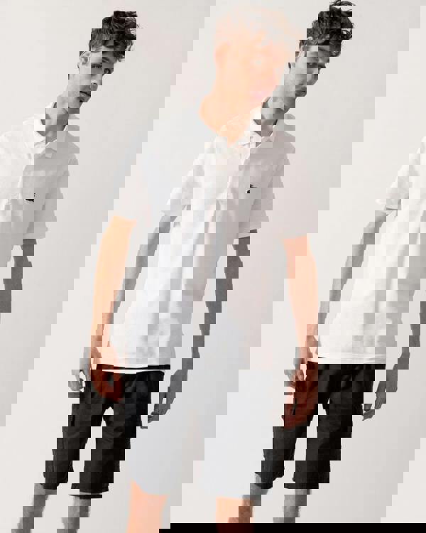 Lacoste Short Sleeved Mens Polo Shirt - White 001 - CHO - Designer Mens Short Sleeve T-Shirts & Tops