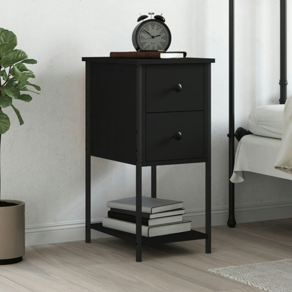 Berkfield Bedside Cabinet Black 32x42x70 cm Engineered Wood