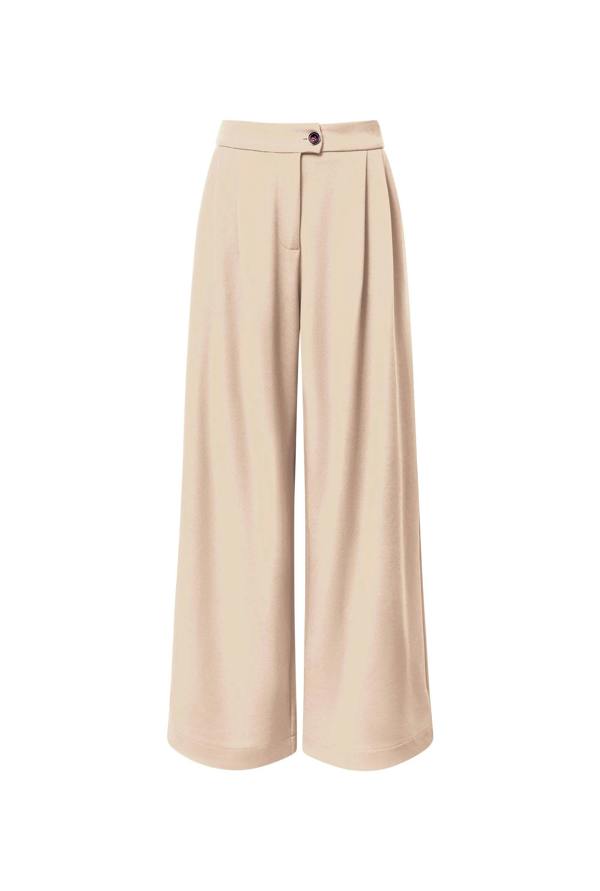 James Lakeland Cream Wide Leg Suit Trousers