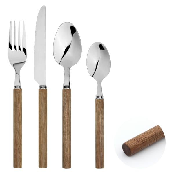Cutlery Set Acacia Wooden Handle Stainless Steel