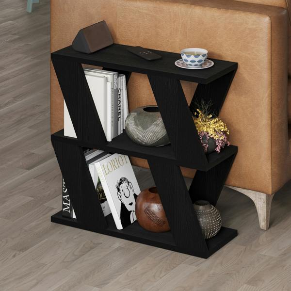 Decortie Lazena Modern 3-Tier Side Table, Slim Particleboard End Table H55.4cm