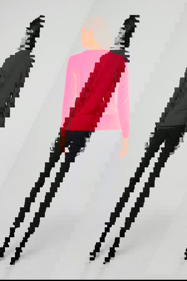 Red | Floral Gemstone Embellished Jumper
