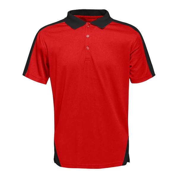 Regatta Professional Mens Contrast Coolweave Polo Shirt - Classic Red/Black - 