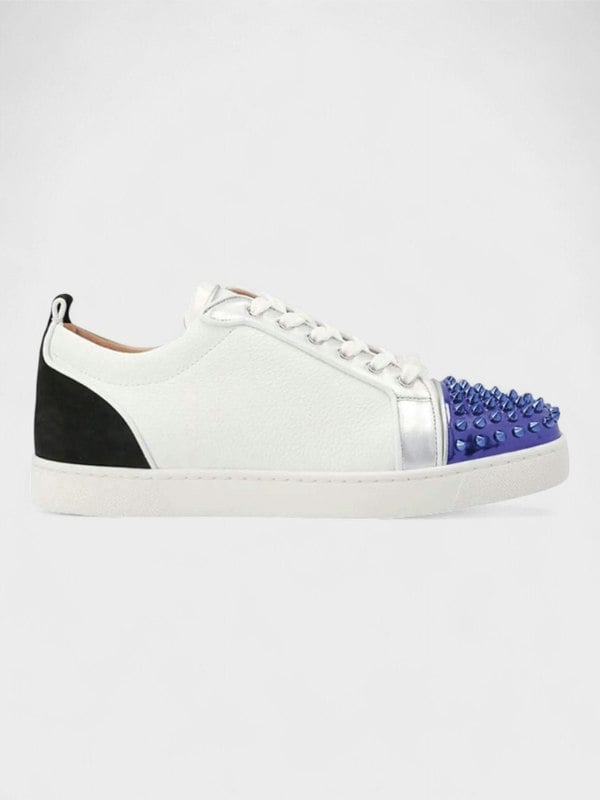 Christian Louboutin Louis Junior Spikes Orlato Flat White - Supplied FashionChristian Louboutin