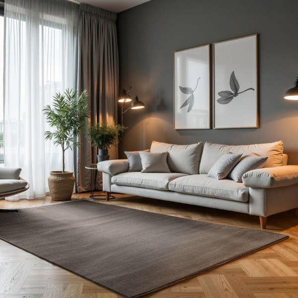 Hanse Home Perles Shortpile Grey Rug Dolomite – Modern Striped
