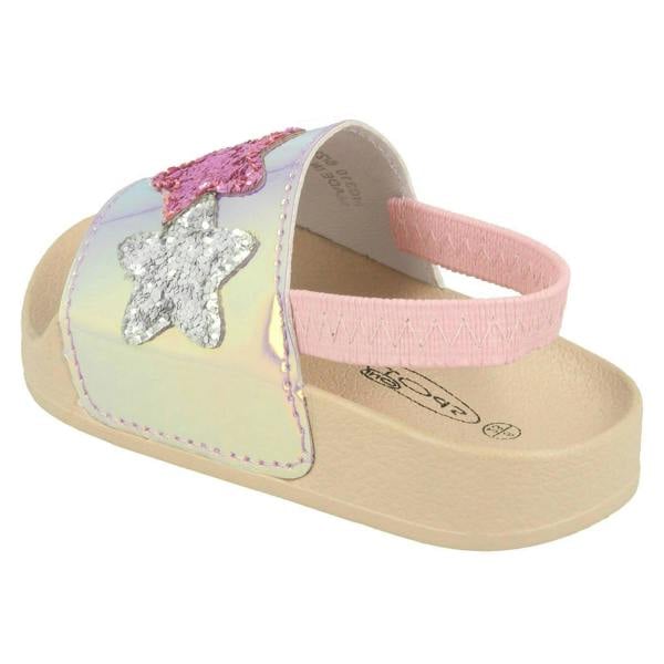 Spot On Girls Spot On Slingback Sliders With Glitter Star Design H0310