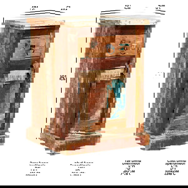 IH Design Dahila Reclaimed Boat Bedside Table