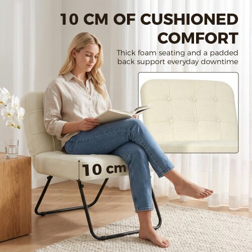 HOMCOM Foldable Accent Chair with Backrest, Wide Seat