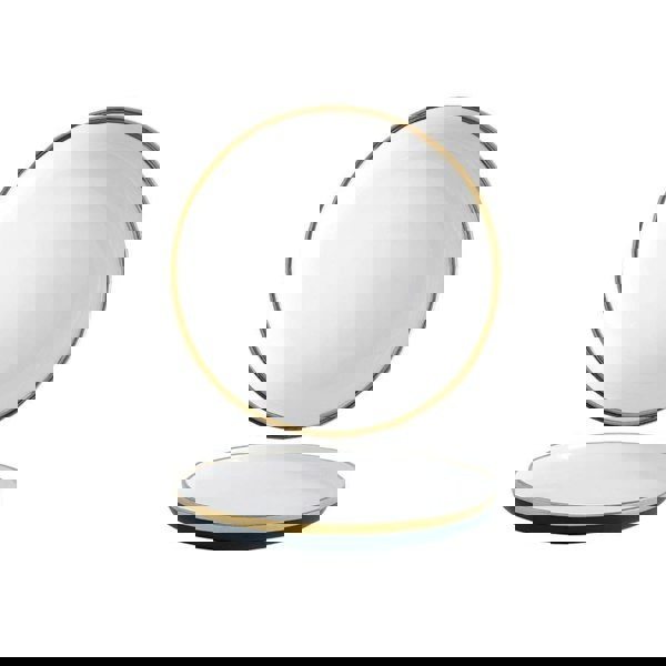 9 Piece Dinner Set, White And Dark Blue-Weilai Concept-Weilai Concept