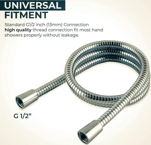Blue Canyon Premium Shower Hose - Stainless Steel - 1.75m - Large Bore 11mm