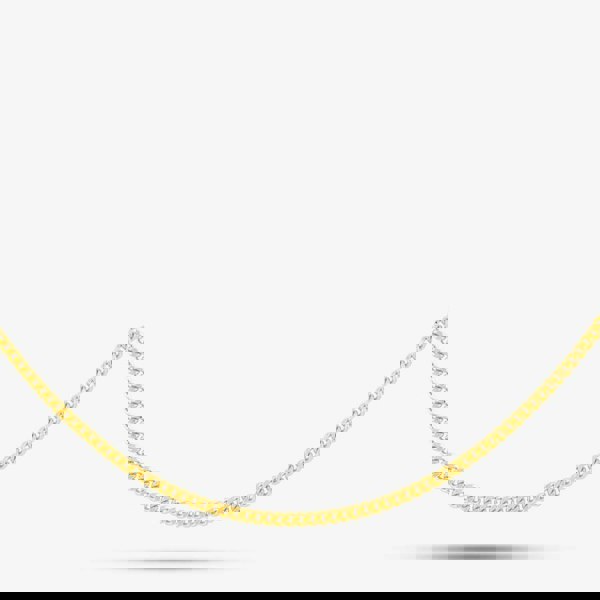 T. H. Baker Sterling Silver Gold Plated 18 Inch Flat Curb Chain CU2DC035/0.45