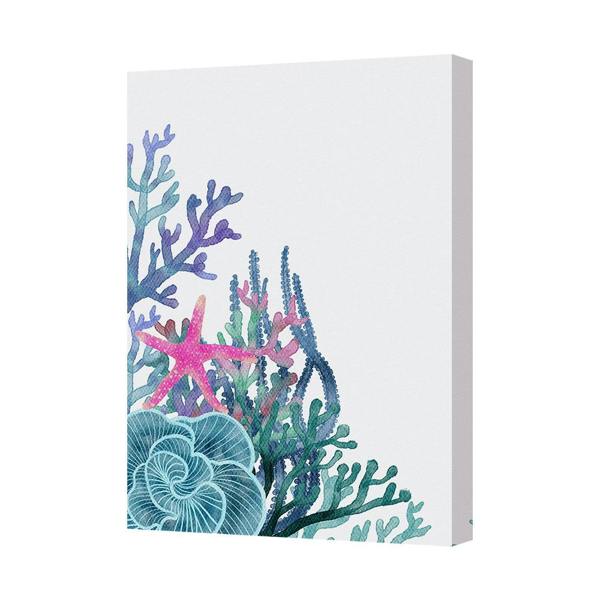 Benjamin Tate Design Underwater Coral Reef Canvas Print Featuring Sea Star and Shell