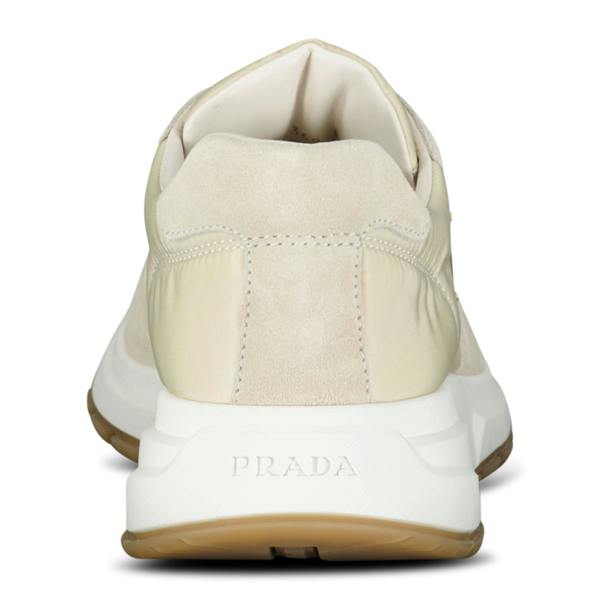 Prada Prax 2.0 Re-Nylon & Suede Sneakers Beige - chancefashionco