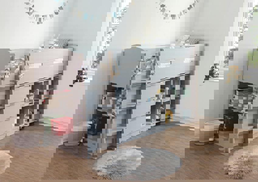 Flintshire Furniture Billie 3ft Mid Sleeper Grey Childrens Bed Frame