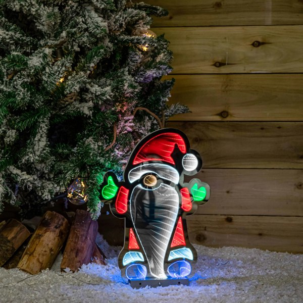 Samuel Alexander 40cm Infinity Christmas Santa with Metal Base and Multi-Coloured LEDs