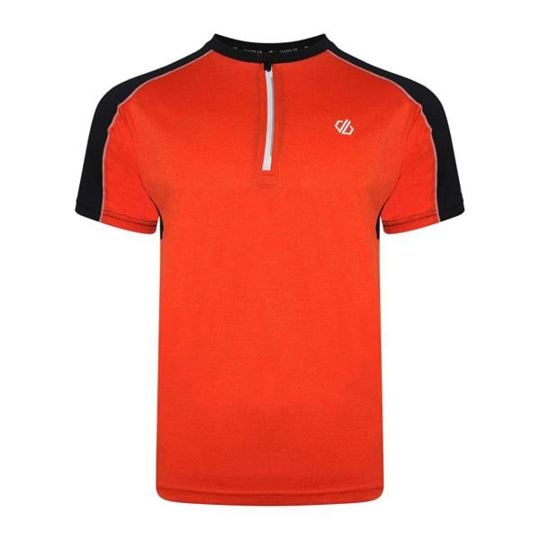 Dare 2B Mens Li Colour Block Half Zip T-Shirt - Trail Blaze Red/Black - 