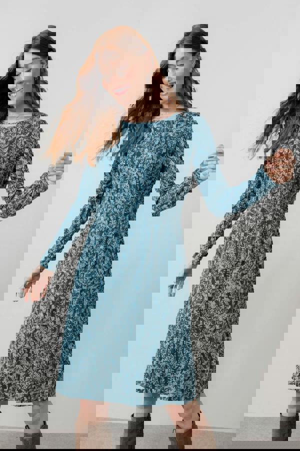 Halmore Long Sleeve Jersey Dress Petrol | Lily and Me Clothing