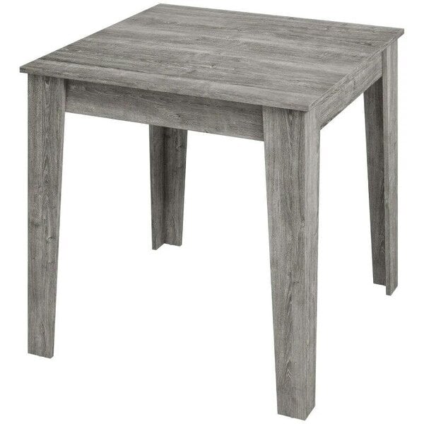Dining Table for 4, 80L x 80W x 75Hcm, Modern Square Kitchen Table with Wood Effect Tabletop, Grey Wood Effect