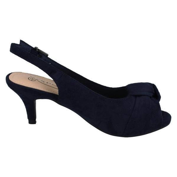 Spot On Ladies Spot On Wide Fit Sling Back Shoes With A Kitten Heel F12110