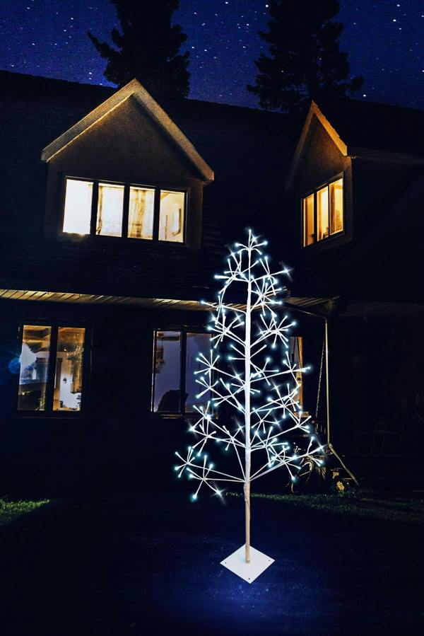 3ft to 6ft White Pre-Lit Artificial Twig Christmas Trees with Cool White LEDs image 3