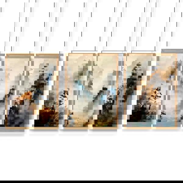 Living Room Wall Decor Modern | Set of 3 Asian Inspired Wall art Prints