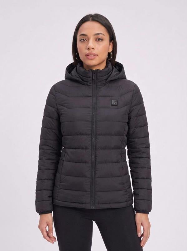 Anniou Women's Duck Down Heated Puffer Jacket - Black