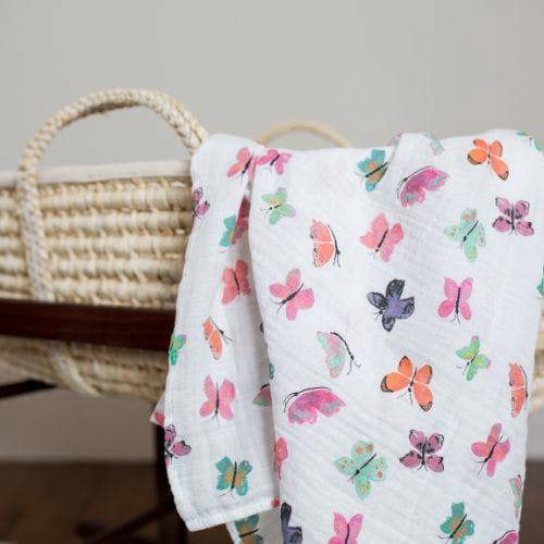 Lulujo - Large Muslin Swaddle - Butterfly