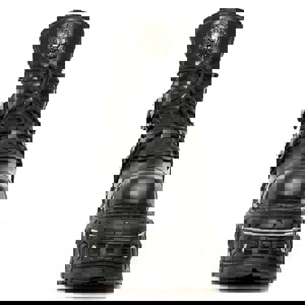 New Rock M-TANK007-S1 Black Leather Platform Ankle Boots