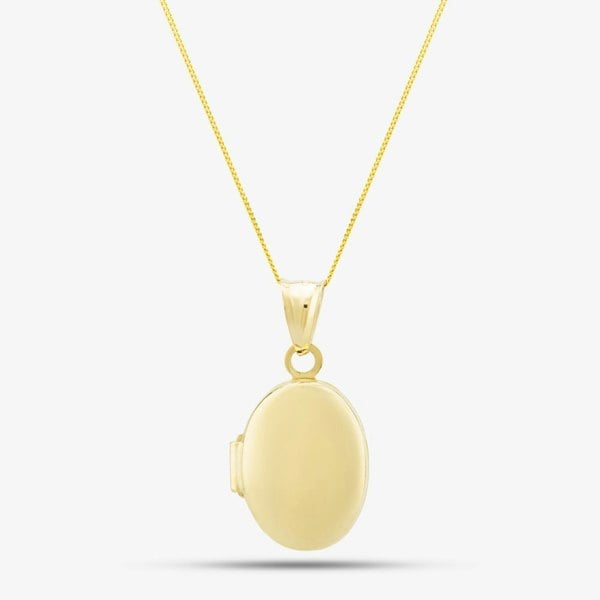 T. H. Baker 9ct Yellow Gold Plain Oval Locket Necklace 1.65.3043