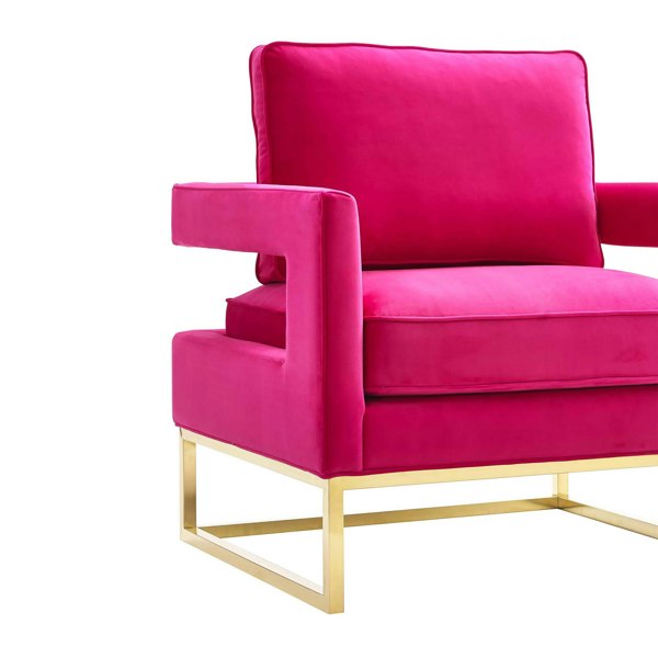 Furniture Edit Avery Pink Velvet Chair With Polished Gold Base