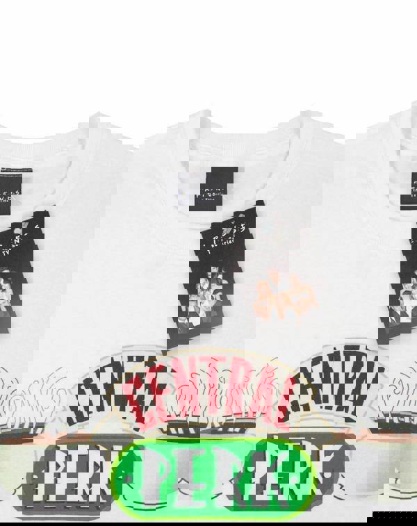 Friends Mens White Central Perk Logo Short Sleeved T-Shirt