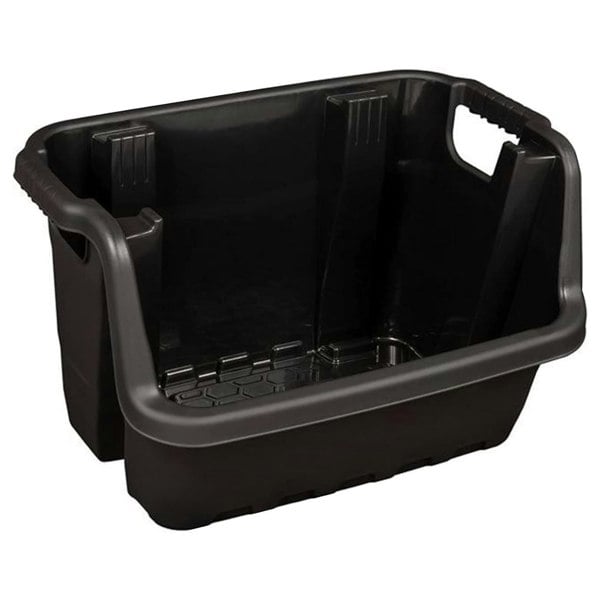 Large Black Open Fronted Black Plastic Stacking Crates For Order Picking, Industrial, Garage & Kitchen