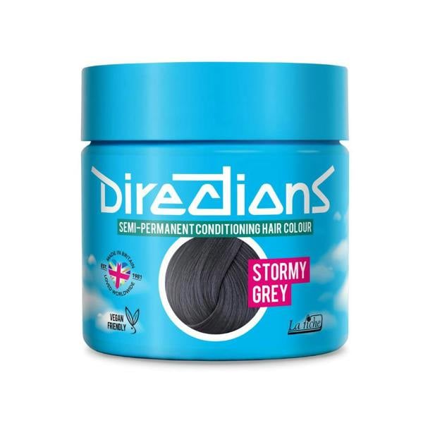 Directions 4 x La Riche Directions Semi-Permanent Hair Color 100ml Tubs - Stormy Grey