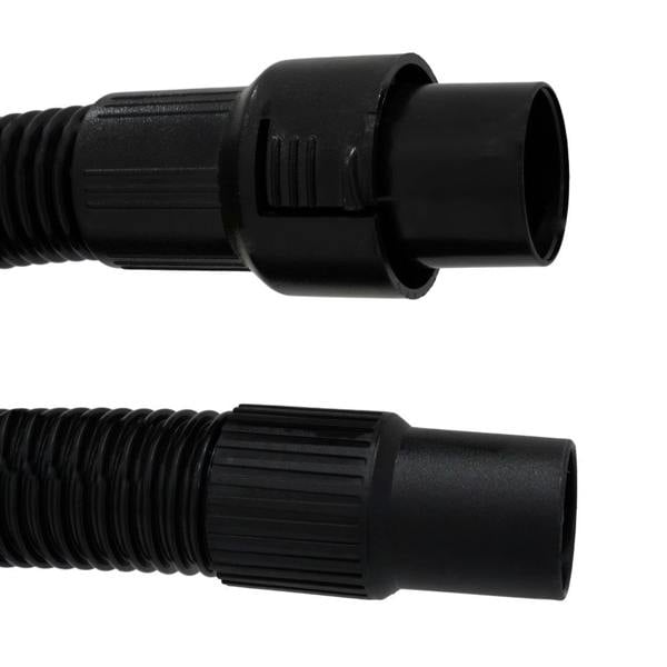 Black flexible vacuum hose connectors for 80L wet and dry vacuum, featuring textured grip and secure locking mechanism for easy attachment