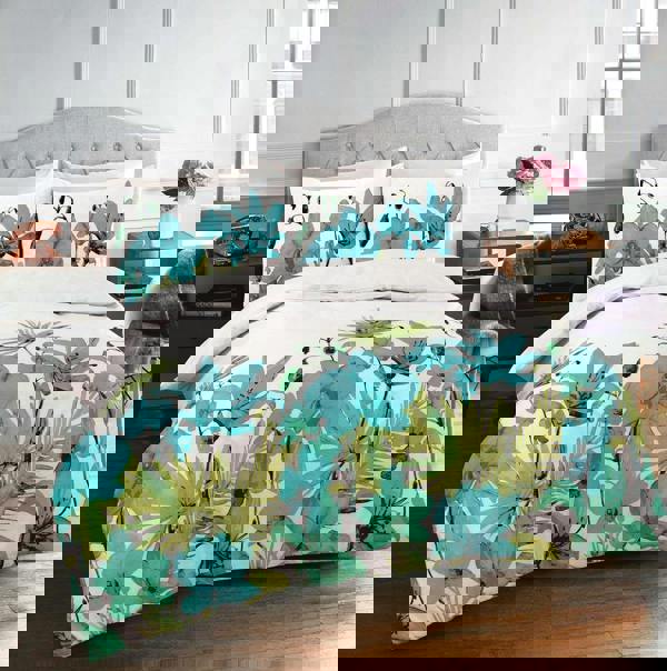HomeSpace Direct Lily Teal Duvet Cover Set