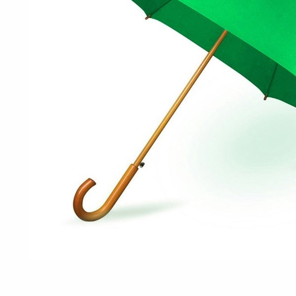 Impliva Wood Stick Walking Umbrella - Green