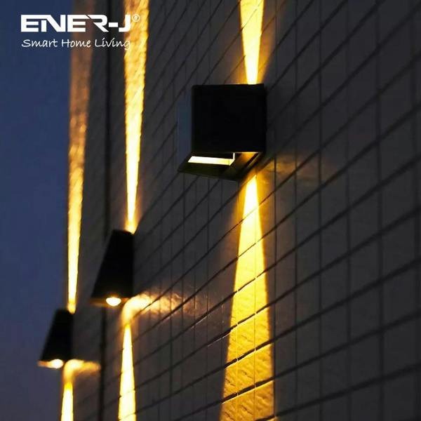 ENER-J Solar Powered Adjustable Beam Angle Up Down Wall Light, Wireless, No Mains Power Needed, 1300mAh