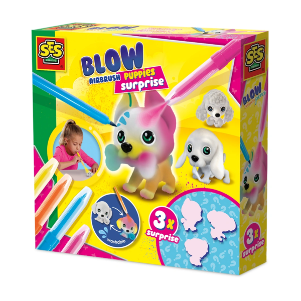 SES Creative Blow airbrush pens - Puppies surprise 3x
