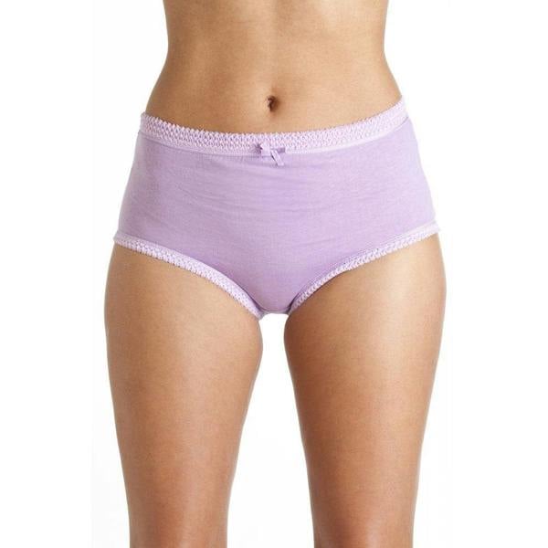 Womens 3 Pack 100% Cotton Purple Mix Full Briefs