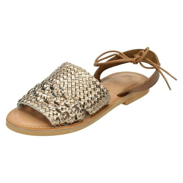 Leather Collection Ladies Leather Collection Flat Weaved Mule Sandals