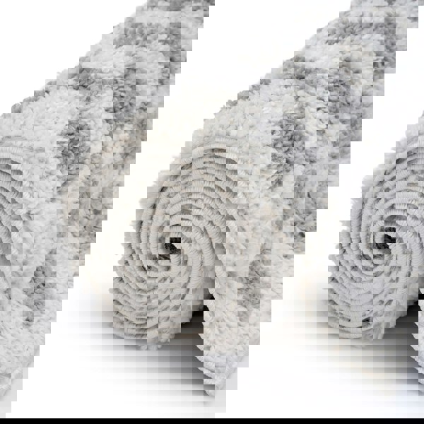 Moodi Shaggy Grey Rug, Tartan design, Underfloor heating | THE RUGS