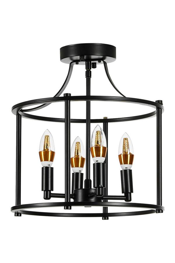 Living and Home Black Cage Metal Ceiling Light