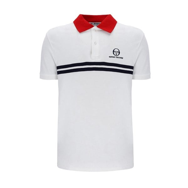 Sergio Tacchini Supermac MK2 Polo Shirt White/Adrenaline Rush