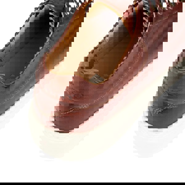 Embassy London Sun City - Brown - Men's white sole trainer in brown soft leather