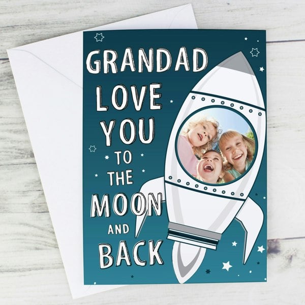 Personalised Memento Company Personalised Moon & Back Photo Upload Card