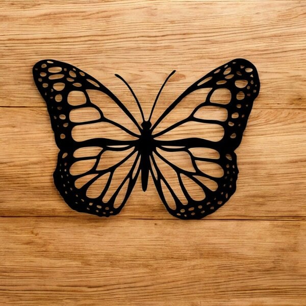 EDH Door Hardware Black Metal Butterfly Silhouette Wall Art – 24 x 38 CM | Elegant Metal Butterfly Wall Décor for Indoor & Outdoor