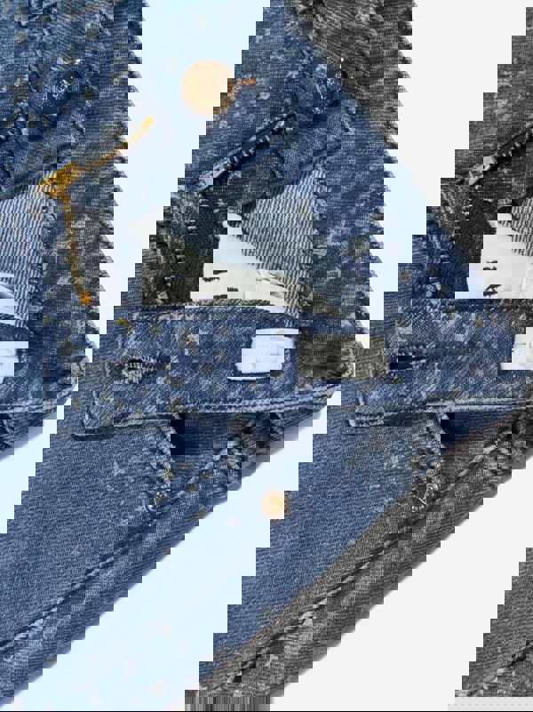 Versace Girls Flared Glitter Jeans in Blue