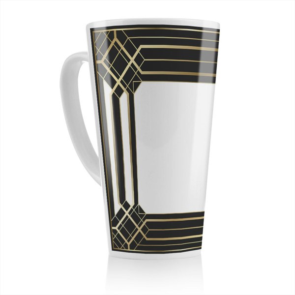Benjamin Tate Design Art Deco Black Frame Latte Mug