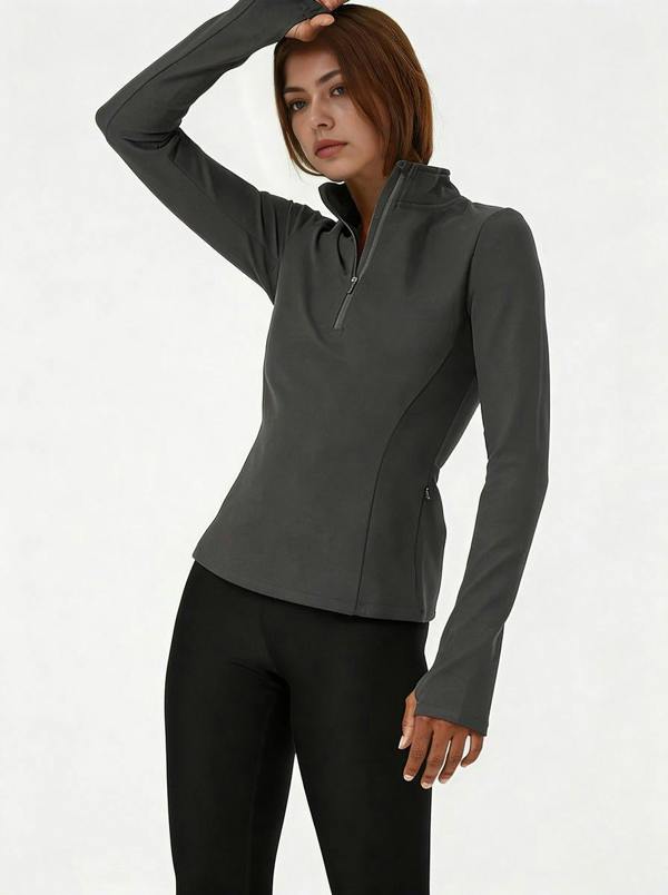 Anniou Half Zip Quick Dry Pullover - Dark Grey